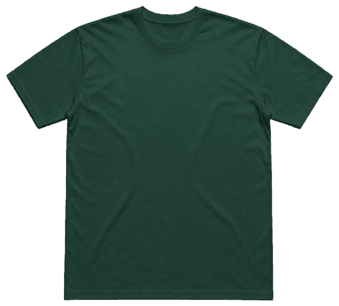 T-shirt vert bouteille vu de face